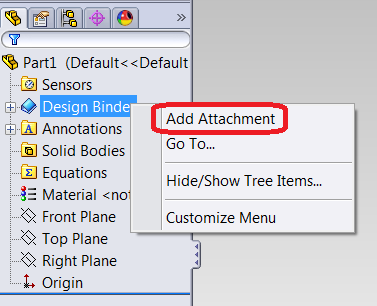 Add attachment to Design Binder
